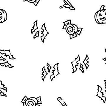 Halloween Celebration Seamless Pattern Vector Illustrazione stock