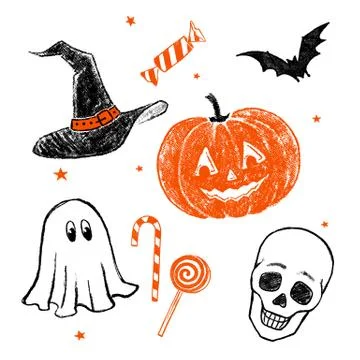 Halloween characters and objects. Stock Illustration