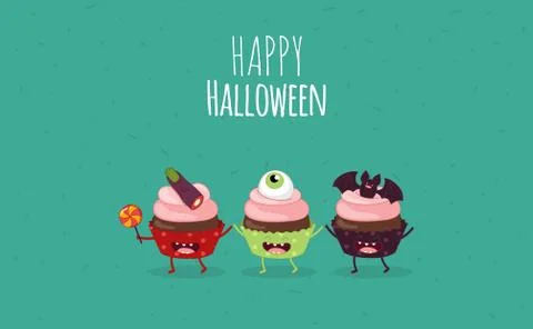 Halloween characters icon set. Stock Illustration