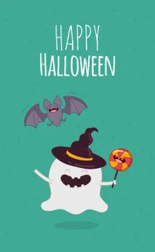 Halloween characters icon set. Stock Illustration