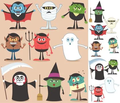 Halloween Characters Stock Illustration