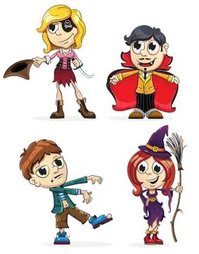 Halloween Characters Stock Illustration