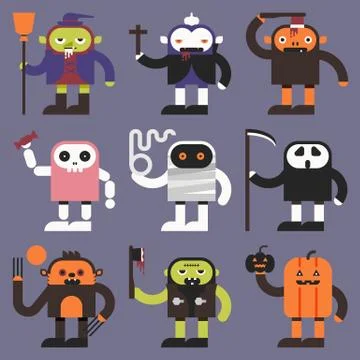 Halloween Characters Stock Illustration