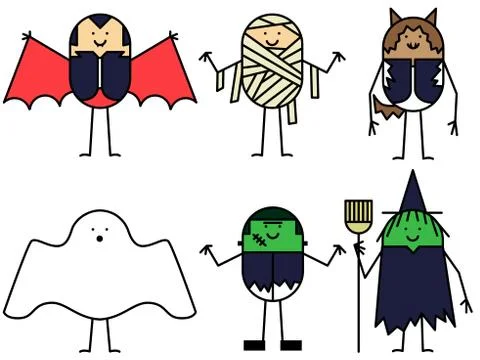 Halloween characters Stock Illustration