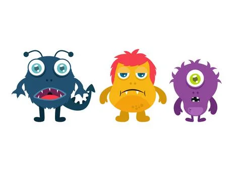 Halloween characters isolated on white background Stock Illustration