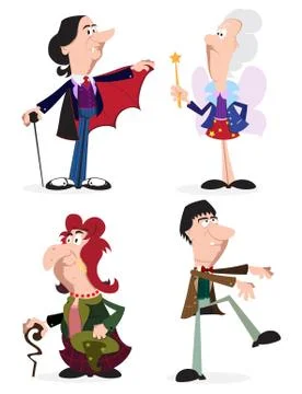 Halloween characters set Stock Illustration
