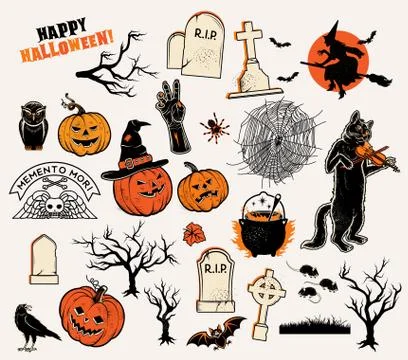 Halloween characters. Vector illustration Stock Illustration