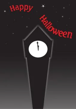 Halloween Clock Tower Stock Illustration