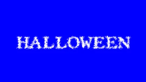 Halloween cloud text effect blue isolated background Stock Footage 138721950
