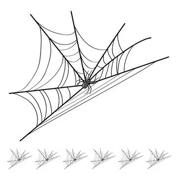 Halloween cobweb cartoon vector graphic イラスト素材