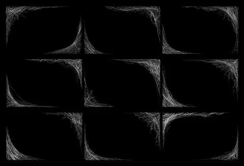 Halloween cobweb frames and spider web borders Stock Illustration