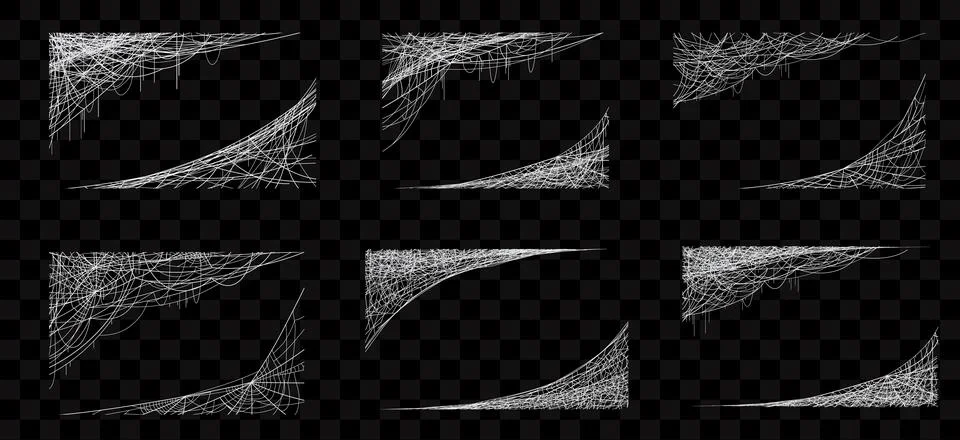 Halloween cobweb frames, corners, spiderweb border イラスト素材