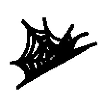 Halloween cobweb pixel art vector illustration イラスト素材
