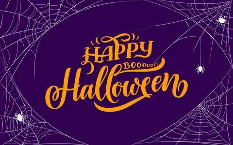 Halloween cobweb with spiders vector frame border Stock Illustration