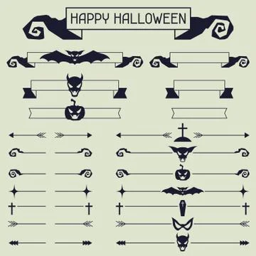 Halloween collection of design elements 스톡 일러스트