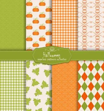 Halloween collection of seamless pattern Stock Illustration