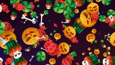 Halloween colorful elements backgrounds Stock Illustration