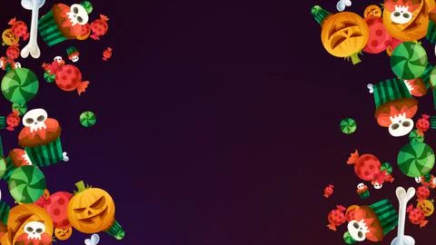 Halloween colorful elements backgrounds Stockillustratie