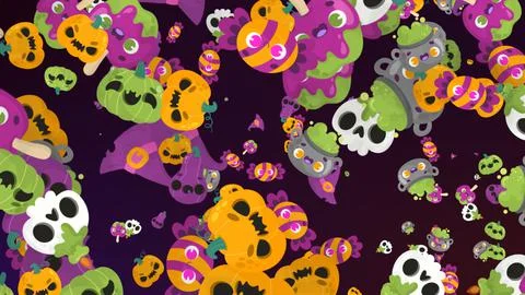 Halloween colorful elements backgrounds Stock Illustration
