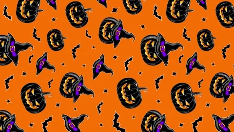 Halloween Colorful Pumpkin Pattern V Orange Stock Footage 252149216