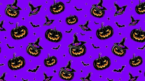 Halloween Colorful Pumpkin Pattern v4 스톡 동영상 252147984