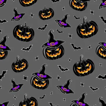 Halloween Colorful Pumpkin Patternn Stock Illustration