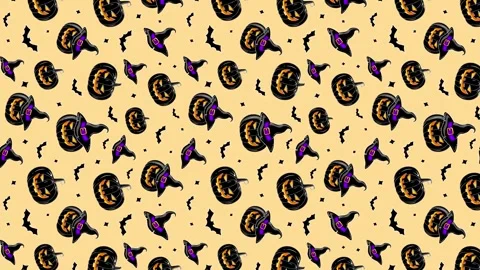 Halloween Colorful Pumpkin Vertical Stock Footage 252146759