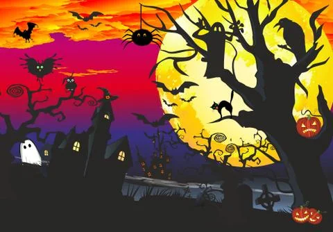 Halloween composition Stock Illustration