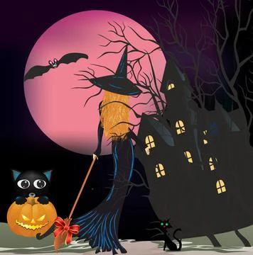 Halloween composition, Stock Illustration