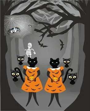Halloween composition, Stock Illustration
