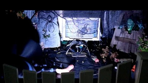 Halloween composition at night Stock Footage 94563760