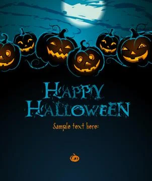 Halloween Composition with a Pumpkins and Moon イラスト素材