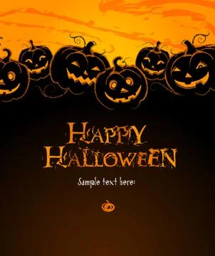 Halloween Composition with a Pumpkins for Cards and Labels イラスト素材
