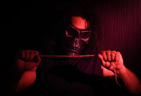 Halloween concept studio shoot with model having long hair Foto stock