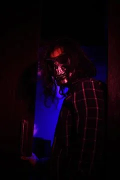 Halloween concept studio shoot with model having long hair Foto stock