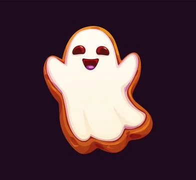 Halloween cookie biscuit with ghost scary candy Stock Illustration