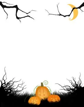 Halloween Copy Space or Background With  and Jack-o-Lanterns Stock Illustration