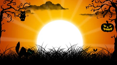 Halloween copyspace background animation loop in HD Stock Footage 5164984