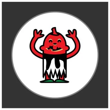 Halloween costume characters-pumpkin Stock Illustration