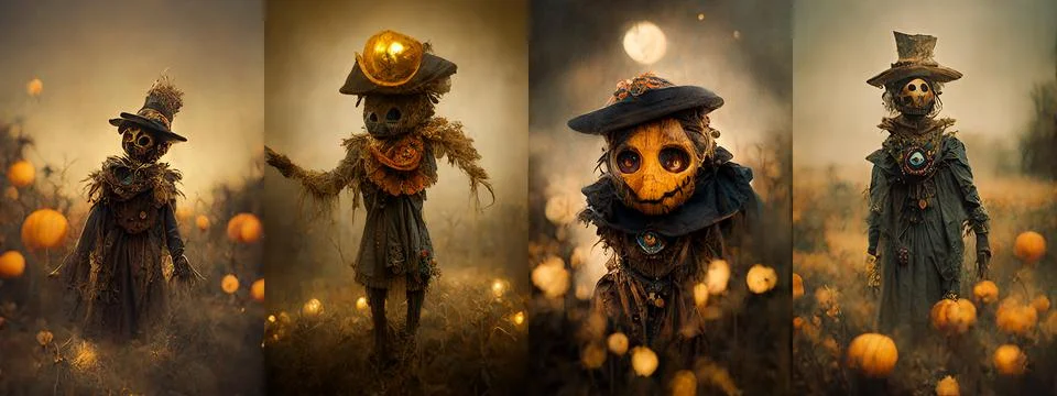 Halloween costume of old scarecrow Stock Illustration