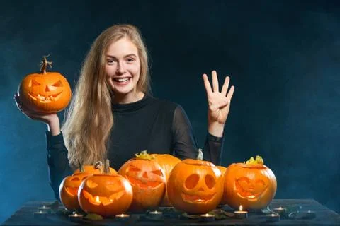 Halloween countdown concept Stock Photos