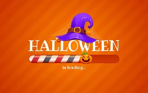 Halloween countdown screen, pumpkin loading bar Stock Illustration