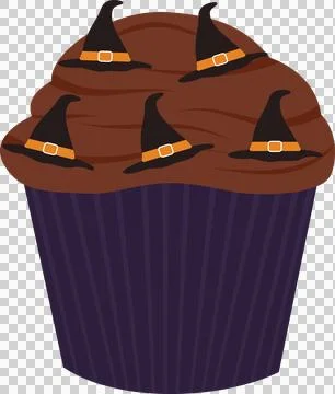 Halloween cupcake witch hat Stock Illustration