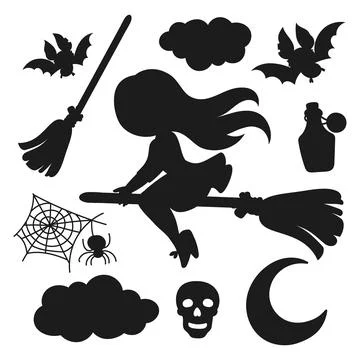 HALLOWEEN FOR CUT Plottering Clipart Vector Illustration Set Ilustración de archivo
