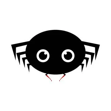 Halloween cute black spider vector with scary teeth. Halloween illustration d Stock Illustration