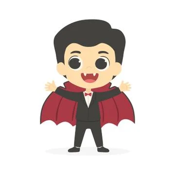 Halloween Cute Dracula Vampire Boy Costume Vector Stock Illustration