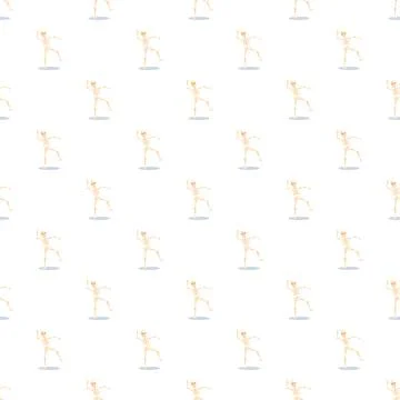 Halloween dancing skeleton seamless pattern background design Illustrazione stock