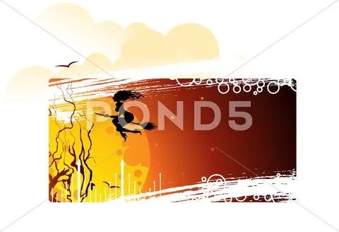 Halloween dark back Stock Illustration