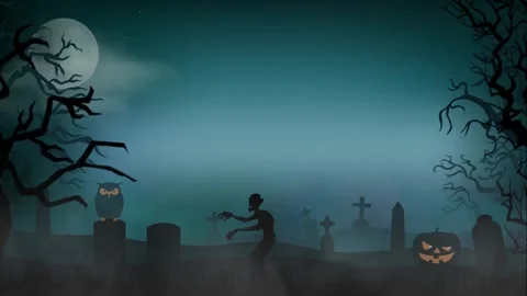 Halloween Dark Blue Background Stock Footage 252120893