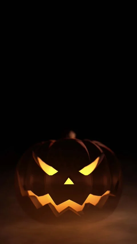 Halloween Dark Pumpkin Evil Vertical Video Background Loop Stock Footage 212390101